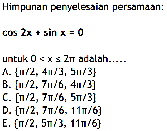 Tentukan Himpunan Penyelesaian Persamaan Cos X akar 2 s 