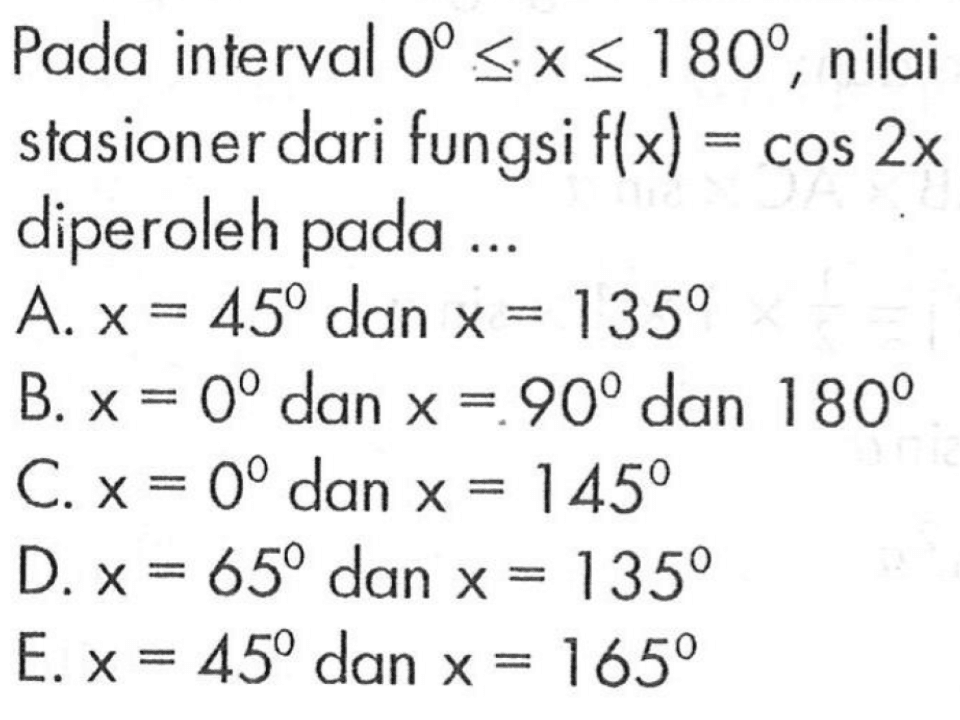 Turunan Pertama Dari Fungsi Ysec4xtan4x Adalah 8548