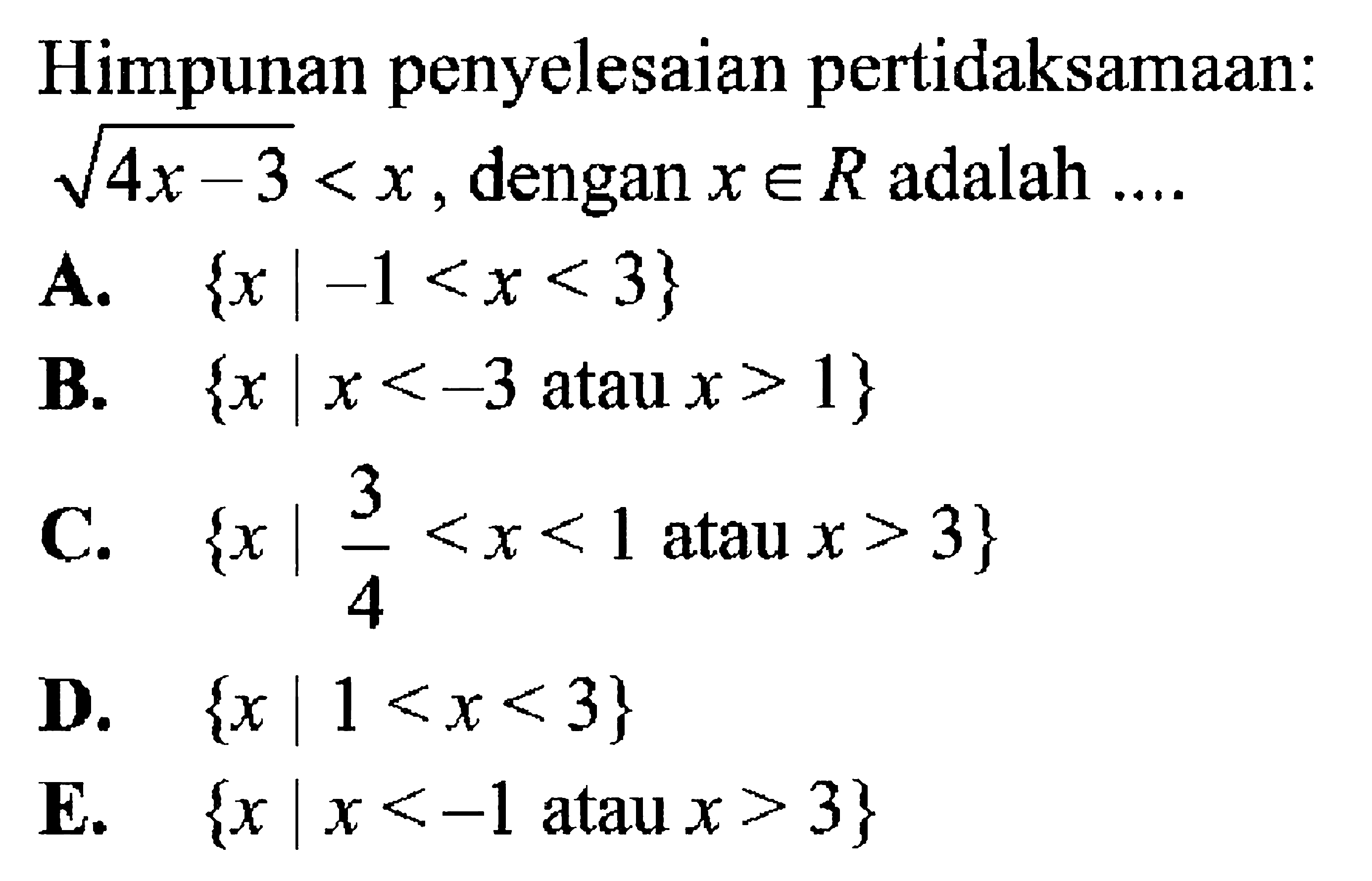 himpunan-penyelesaian-dari-akar-x-2-1