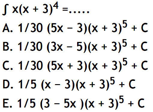 integral x(x+3)^4=... . 
