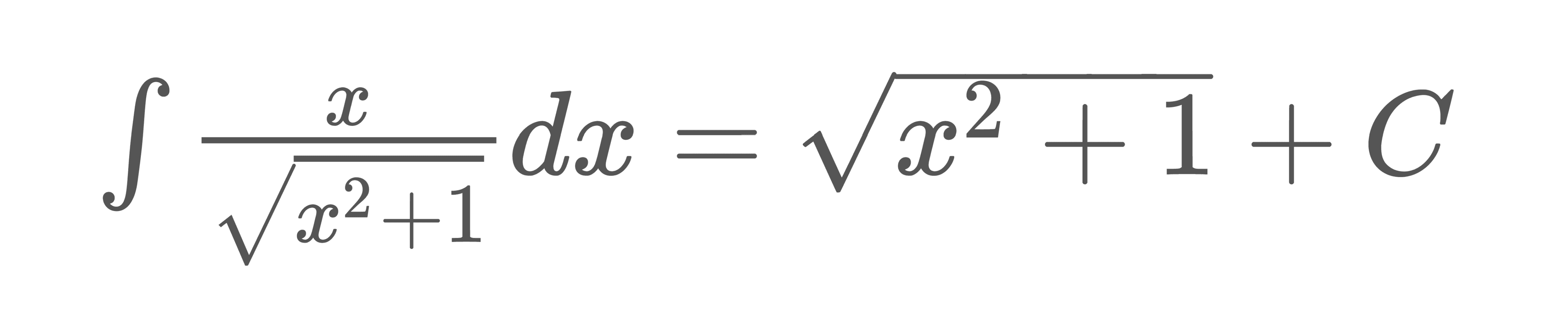 integral x/(akar(x^2 + 1)) dx = akar(x^2 + 1) + C