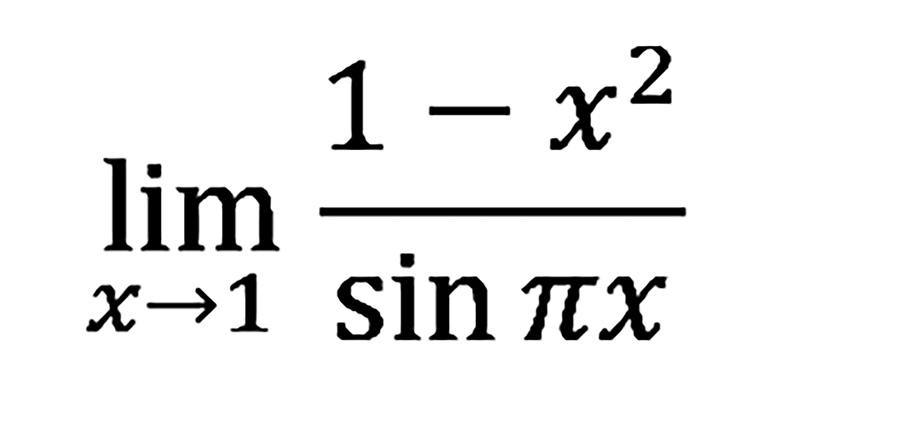 lim x->1 (1-x^2)/(sin phi X)