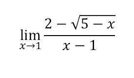 limit x mendekati 1 (2-akar(5-x))/(x-1)