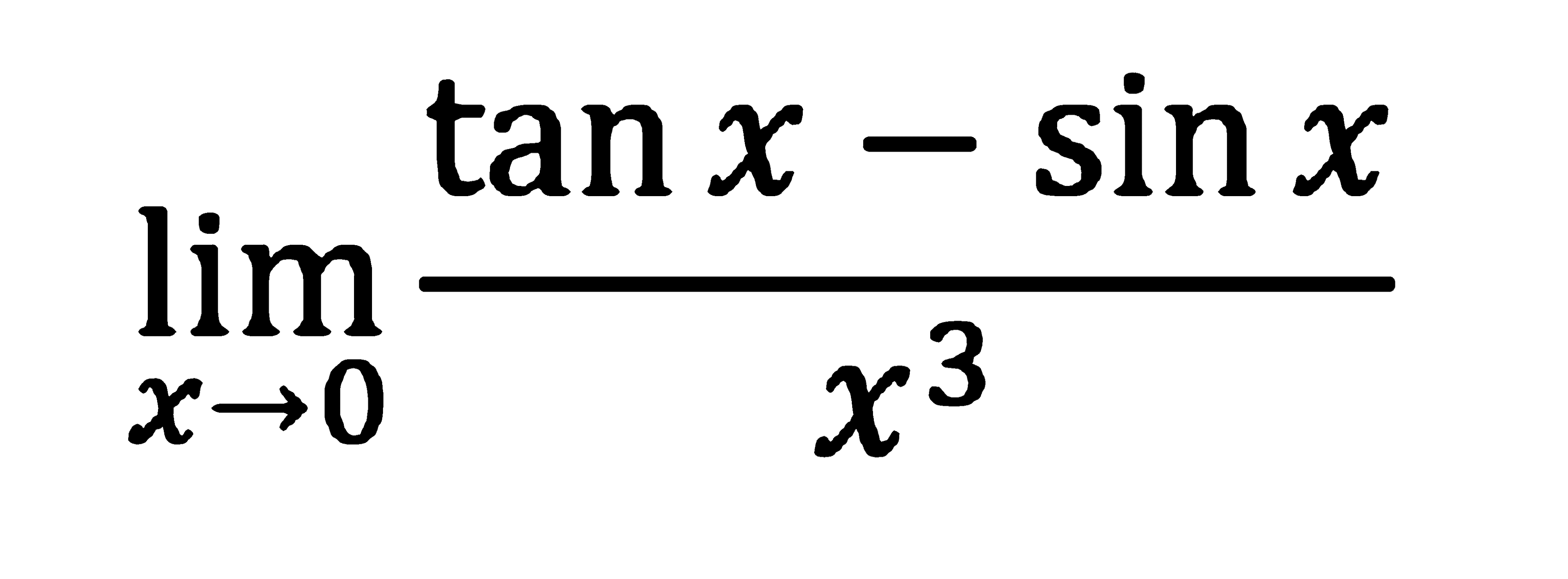 limit x->0 (tan x - sin x)/(x^3)