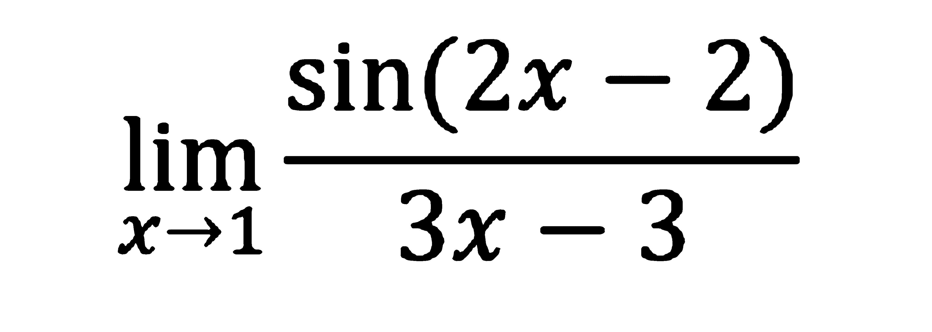 lim x->1 (sin(2x-2))/(3x-3)