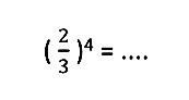 (2/3)^4 = ....