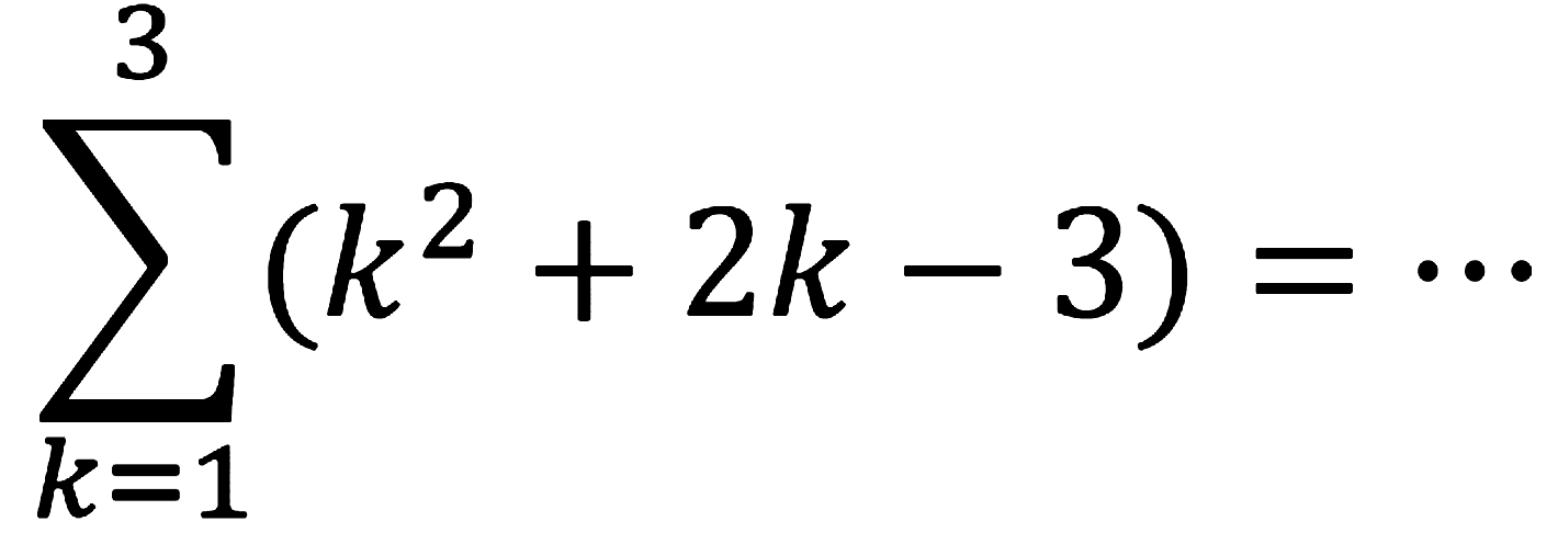 sigma{k=1)^(3)(k^(2)+2 k-3)=..