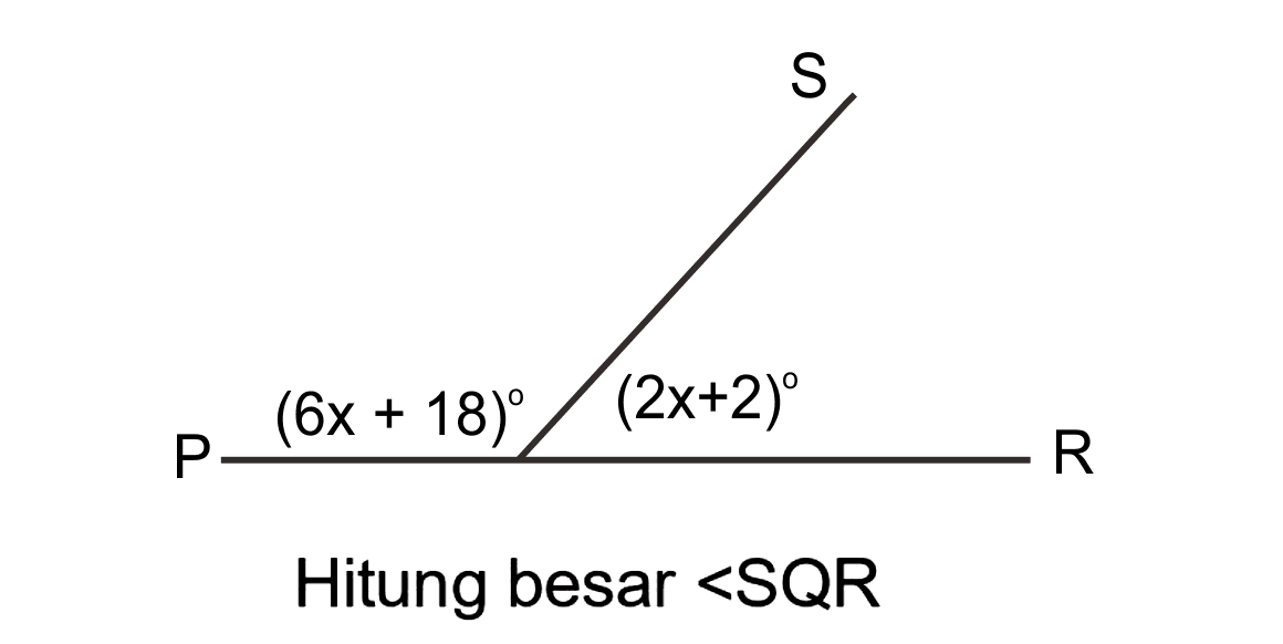 P (6x +18) S (2x + 2) R Hitung besar sudut SQR