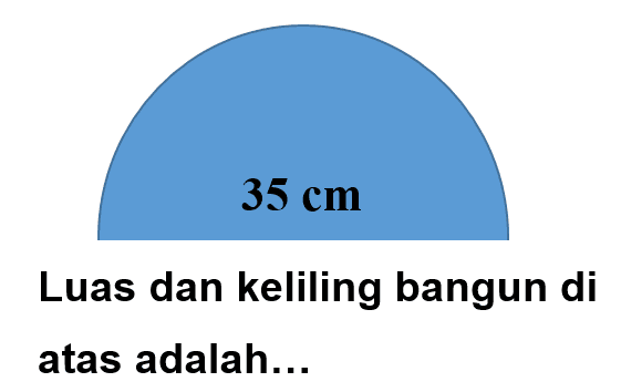  35 cm Luas dan keliling bangun di atas adalah...