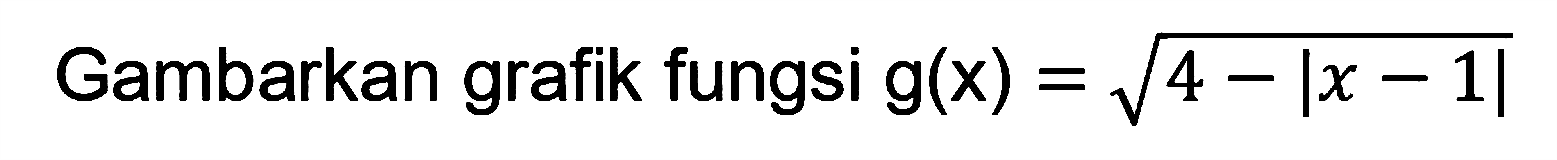 Gambarkan grafik fungsi g(x)=akar(4-|x-1|)