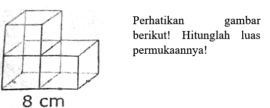 Perhatikan gambar berikut! 
8 cm
Hitunglah luas permukaannya!