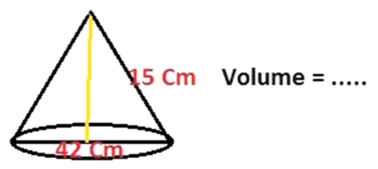 15 cm 42 cm Volume =.... 