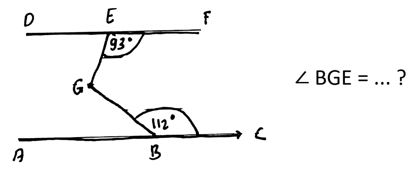 D E F 93 G 112 A B C 
sudut BGE = ...?