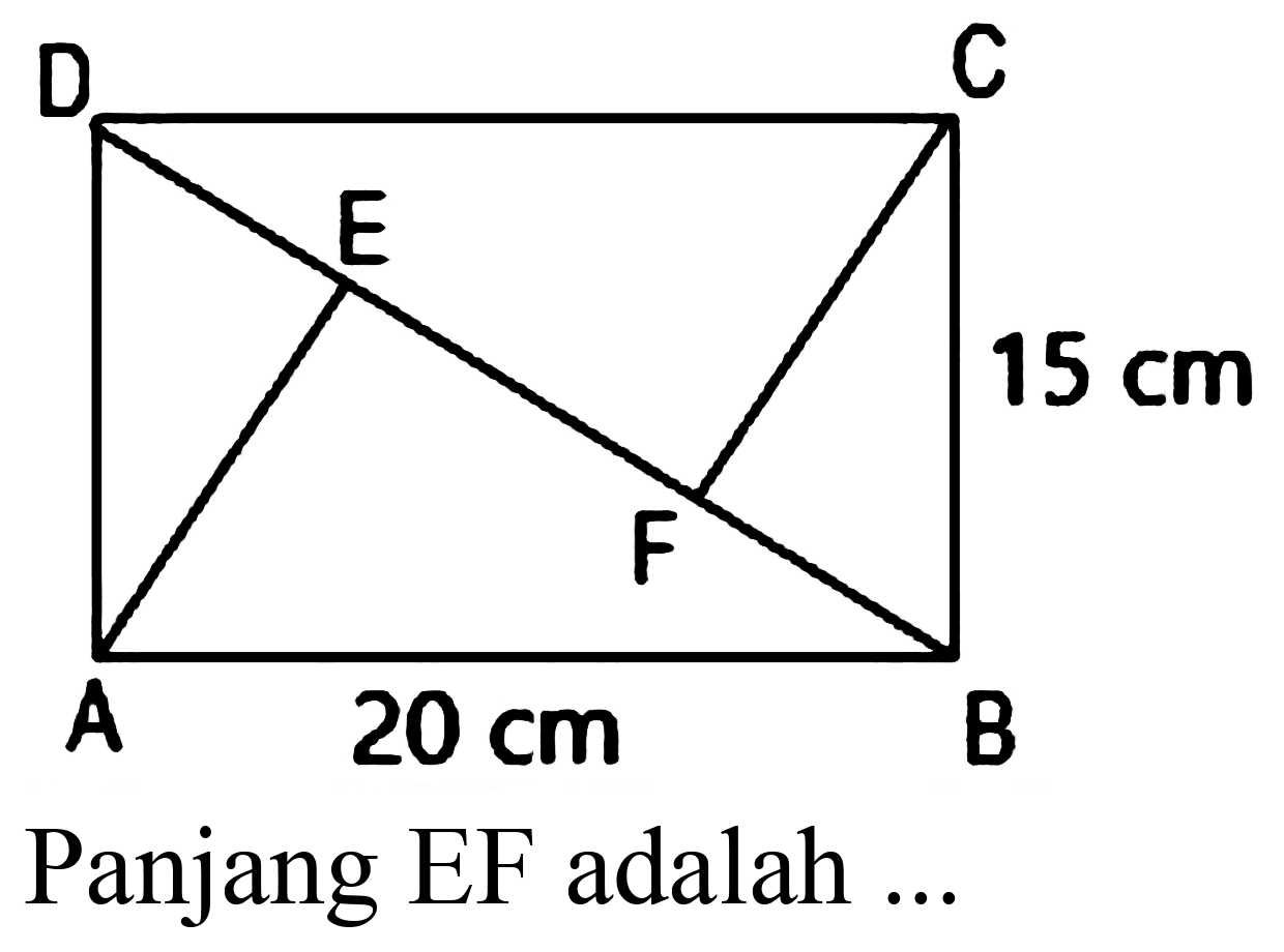 Panjang EF adalah ...