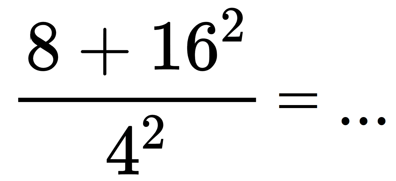 (8+16^(2))/(4^(2))=...