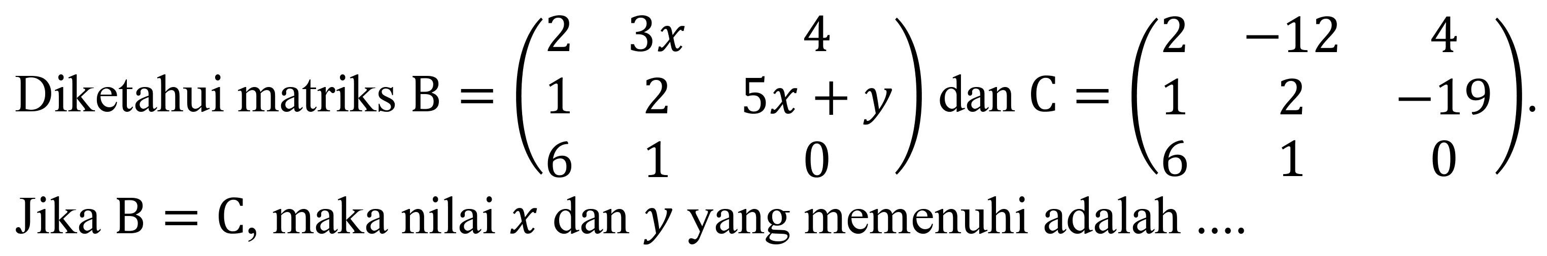 Diberikan tiga bilangan positif  x, y , dan  z  yang semuanya berbeda. Apabila  (y)/(x-z)=(x+y)/(z)=(x)/(y)  maka nilai  (x)/(y)=.. 
A.  1 / 2 
C. 1
E.  10 / 3 
B.  3 / 5 
D. 2