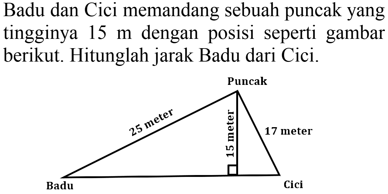 Kumpulan Contoh Soal Penggunaan Teorema Pythagoras Dalam Menentukan 