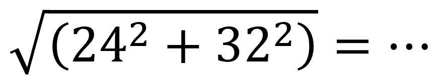akar((24^(2)+32^(2)))=..