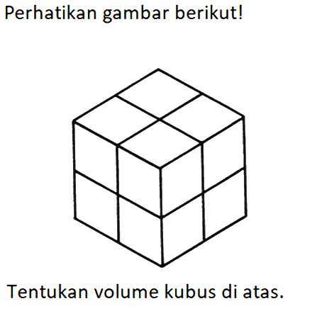 Perhatikan gambar berikut!Tentukan volume kubus di atas.