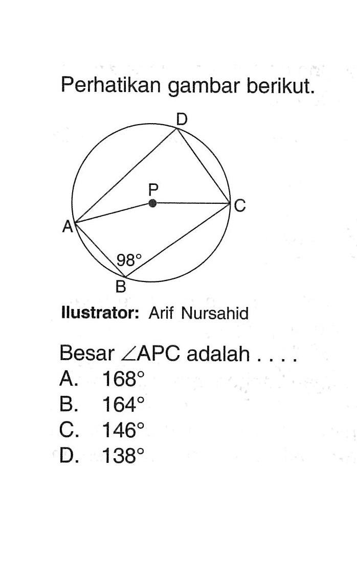 Perhatikan gambar berikut.Ilustrator: Arif NursahidBesar sudut APC adalah .... 98