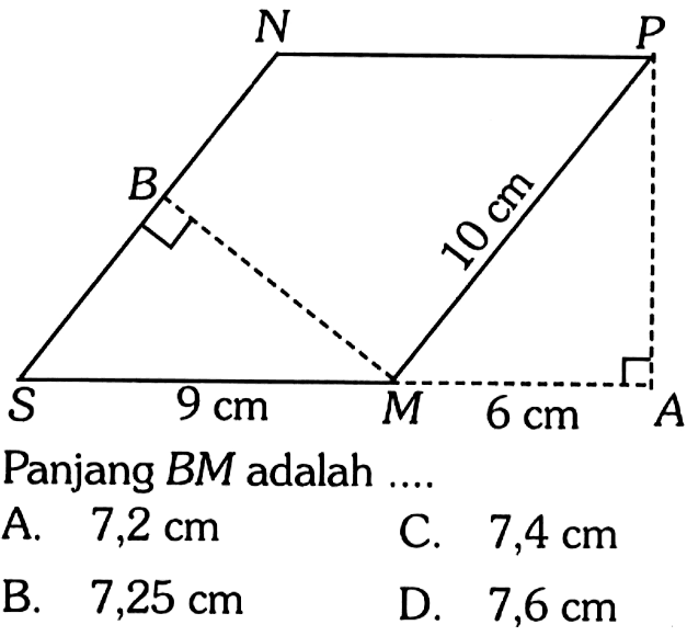 Panjang BM adalah ....
