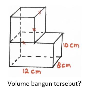 Volume bangun tersebut? 
10 cm 8 cm 12 cm