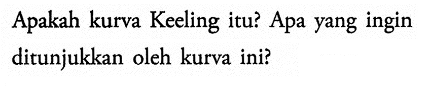 Apakah kurva Keeling itu? Apa yang ingin ditunjukkan oleh kurva ini?