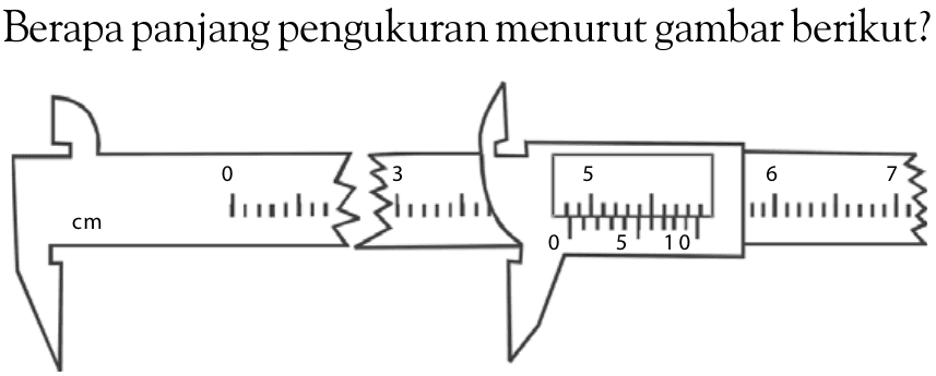 Berapa panjang pengukuran menurut gambar berikut?