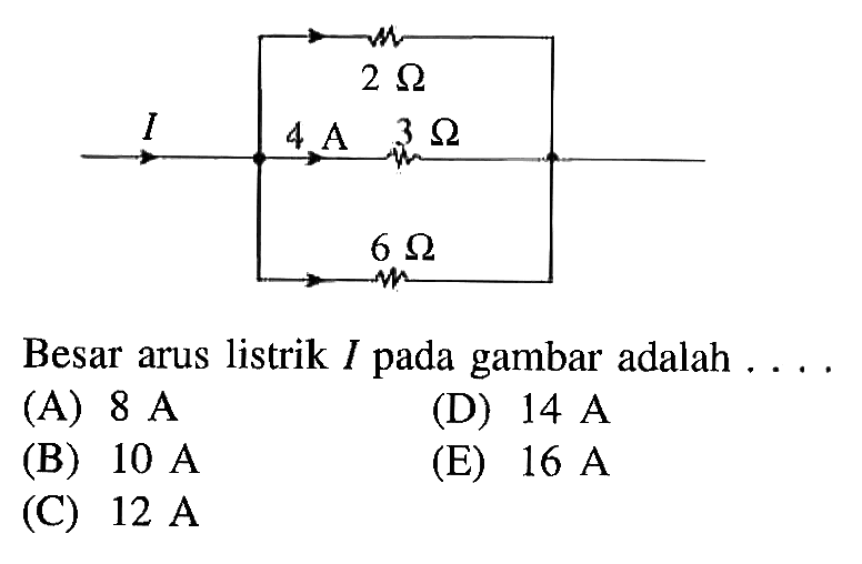 Besar arus listrik I pada gambar adalah ....