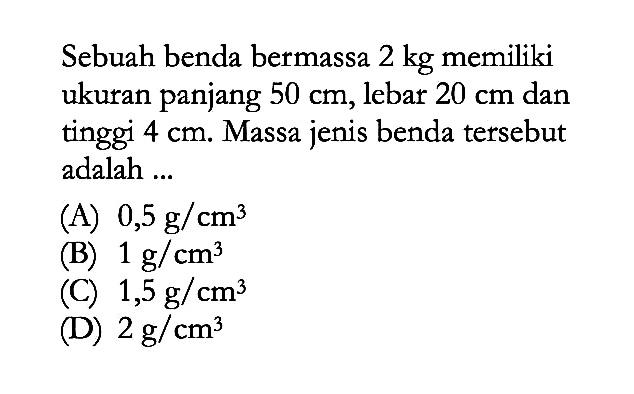 Kumpulan Contoh Soal Massa Jenis Fisika Kelas 7 Colearn