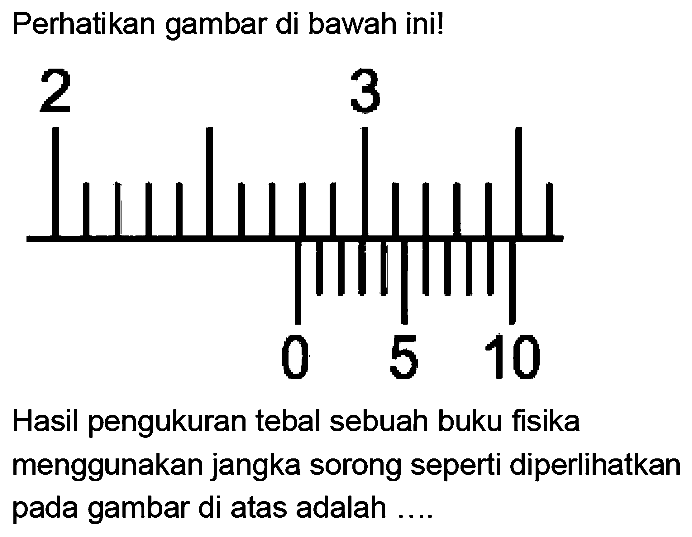 Laporkan hasil pengukuran panjang dengan menggunakan jang...
