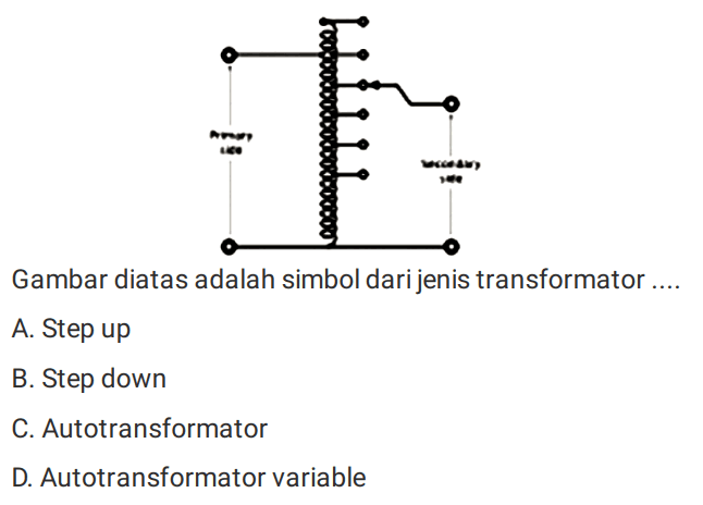 Gambar diatas adalah simbol dari jenis transformator ....