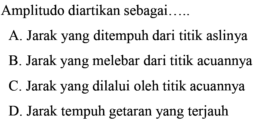 Amplitudo diartikan sebagai.....