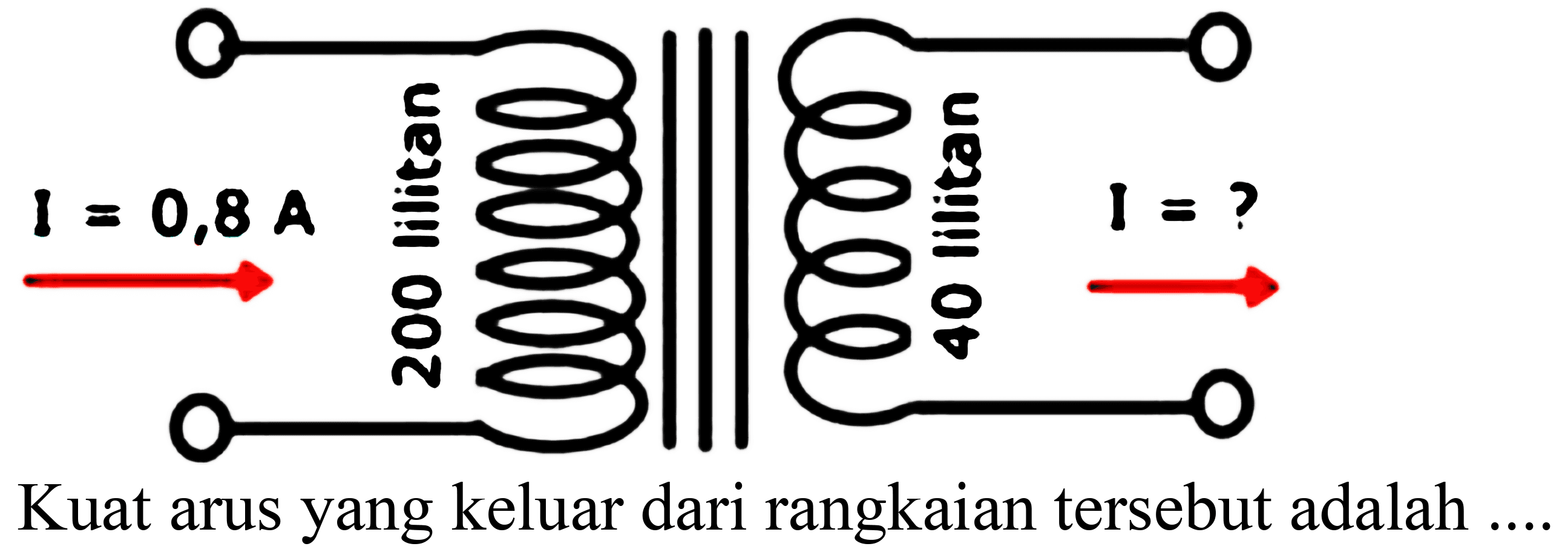 Kuat arus yang keluar dari rangkaian tersebut adalah .