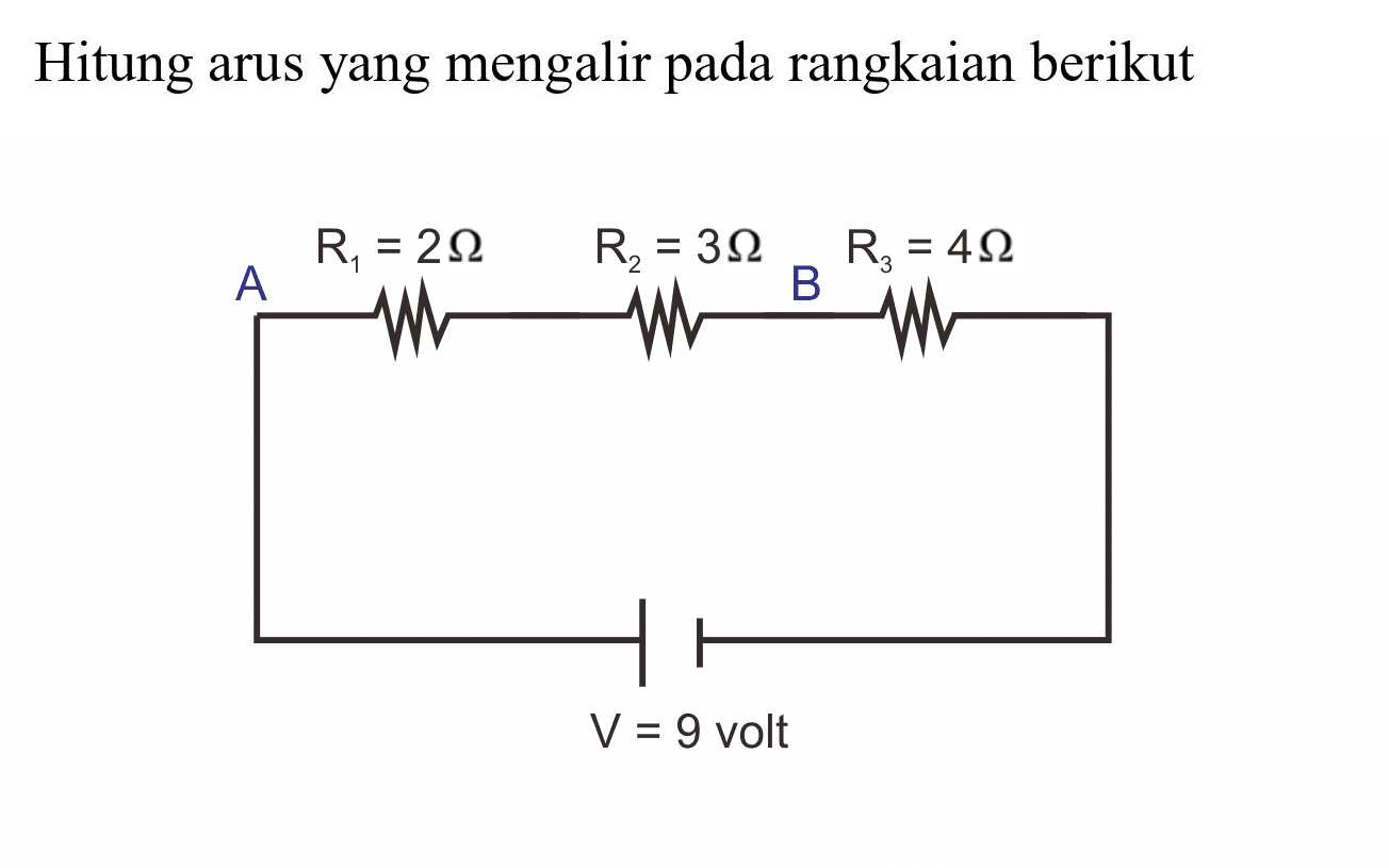 Hitung arus yang mengalir pada rangkaian berikut