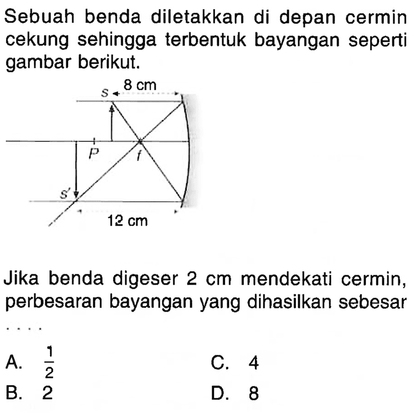 Kumpulan Contoh Soal Cermin Cekung dan Cembung - Fisika Kelas 8