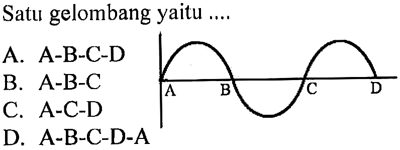 Satu gelombang yaitu ....A B C D