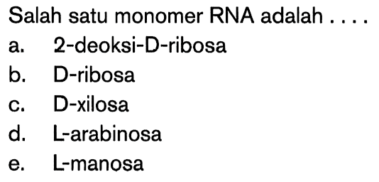 Salah satu monomer RNA adalah ....