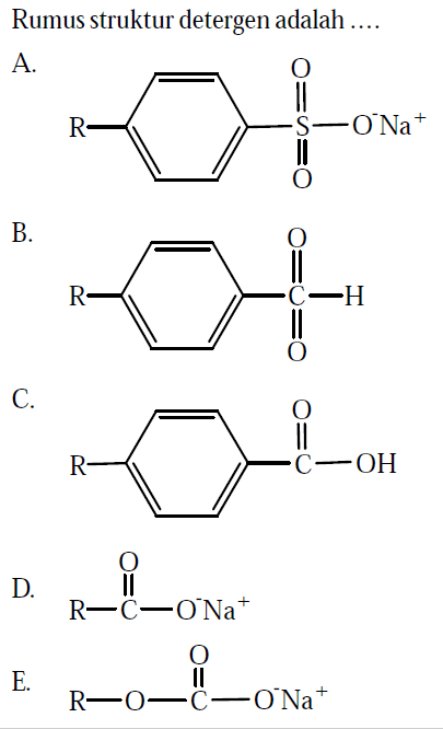 Rumus struktur detergen adalah ....