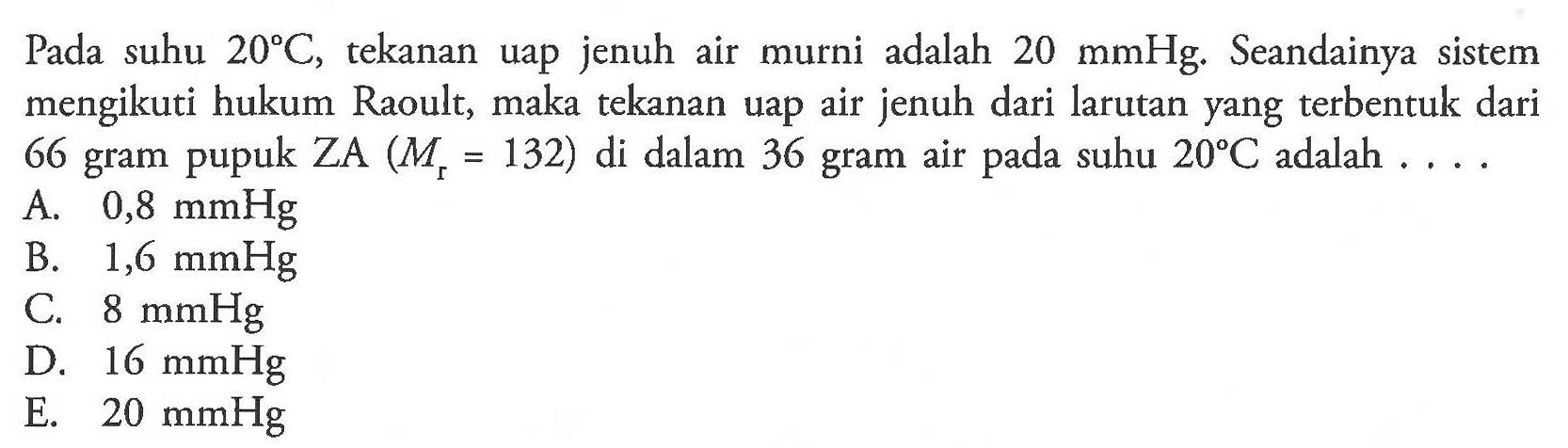 Tentukan Tekanan Uap Jenuh Air Pada Larutan Yang Mengandu 4783