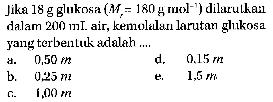 Fraksi Mol Naoh Mr 40 Dalam Air Adalah 0 25 Hitungla