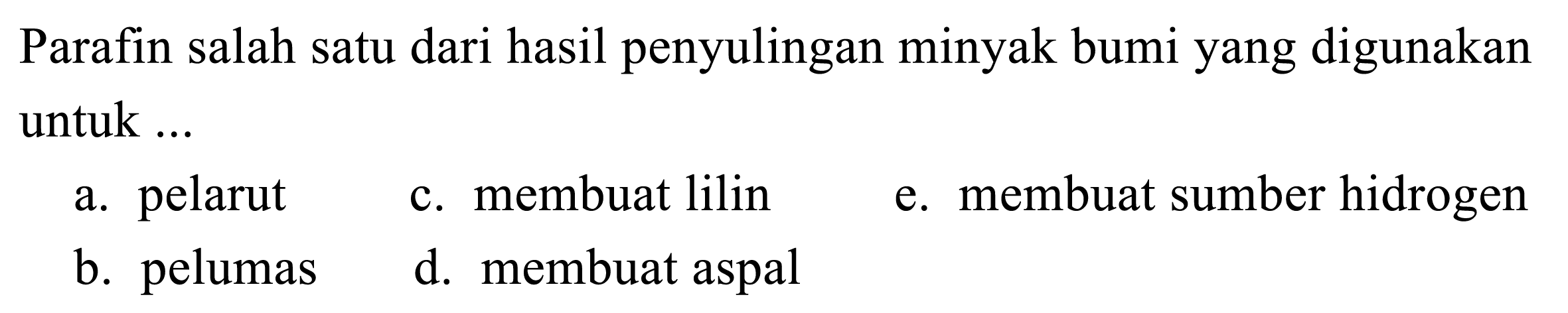 Parafin salah satu dari hasil penyulingan minyak bumi yang digunakan untuk ...
