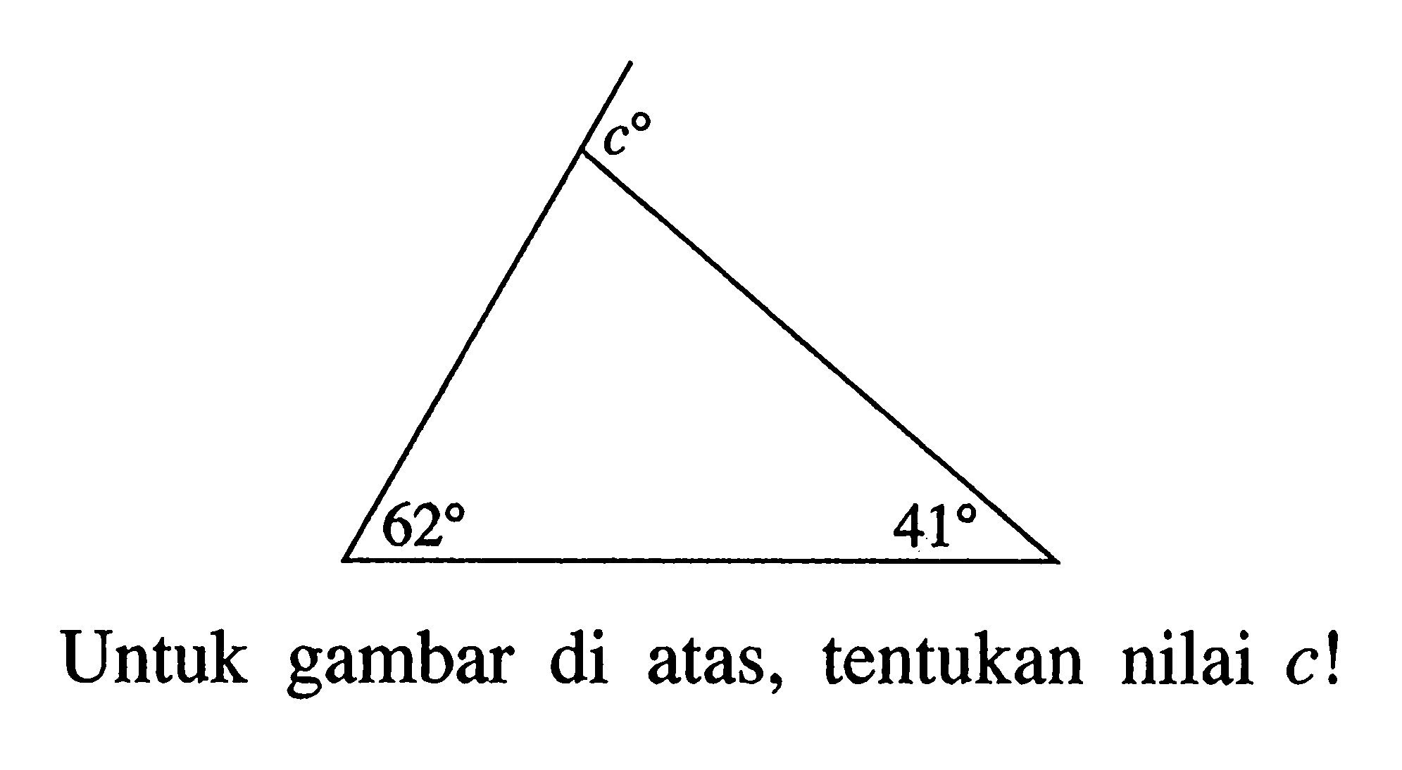 Untuk gambar di atas, tentukan nilai c! 62 41 c