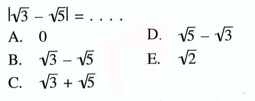 |3^(1/2)-5^(1/2)|=. . . .