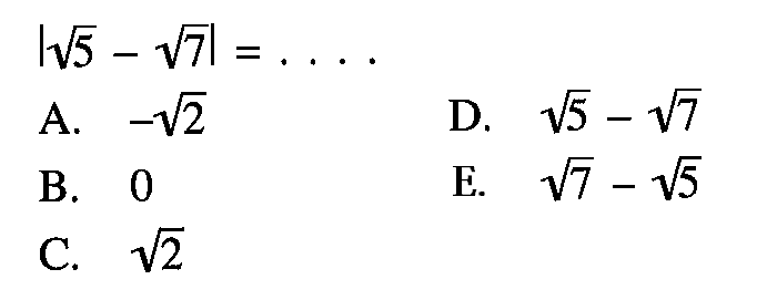 |akar(5)-akar(7)|= ...