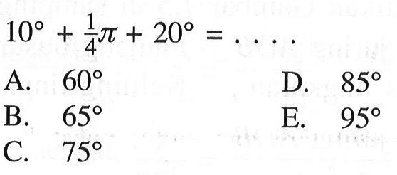 10+1/4 pi+20=...