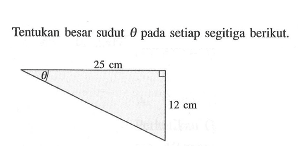 Tentukan besar sudut  theta  pada setiap segitiga berikut.