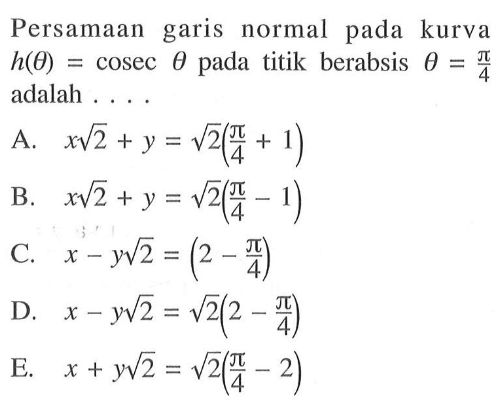 Persamaan Garis Singgung Kurva Y X Akar 2x Di Titik Pada