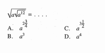 (a(a^12)^1/2)^1/2 = ....