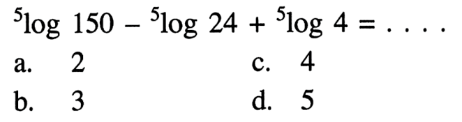 5log150-5log24+5log4=...